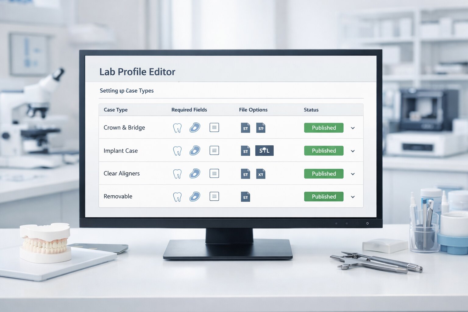 Lab RX Setup Page